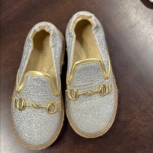 Naturino Silver and Gold Moccasins with Metallic Finish